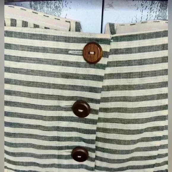 Anthropologie Maeve Changing Stripes Strapless Linen Dress with pockets - Picture 7 of 12